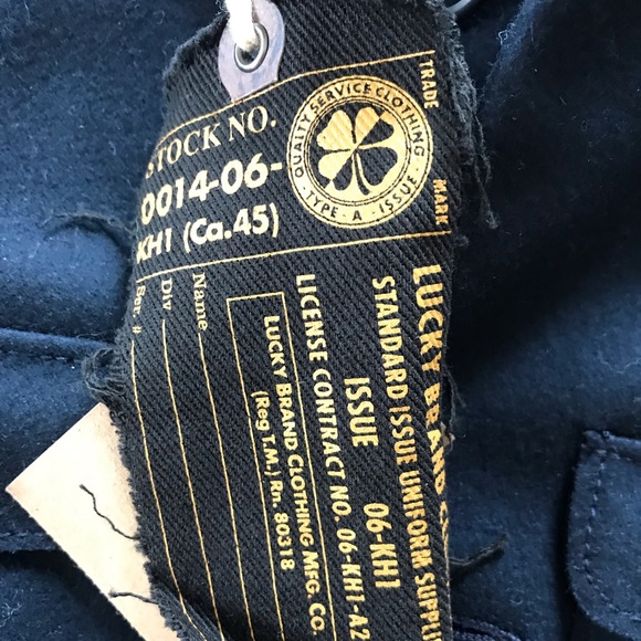 NWT Lucky Brand buttoned navy blue peacoat jacket - Picture 4 of 7